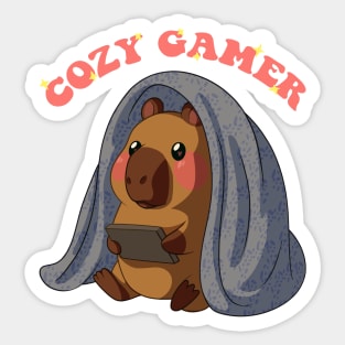 cozy gamer capy Sticker